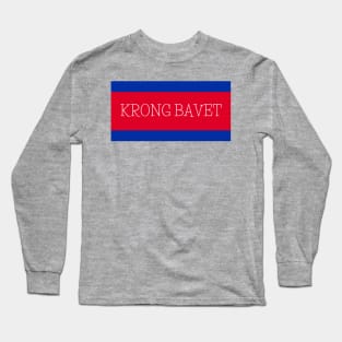 Krong Bavet City in Cambodian Flag Colors Long Sleeve T-Shirt